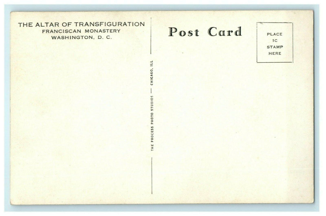 Altar of Transfiguration Franciscan Monastery Washington DC RPPC Photo Postcard
