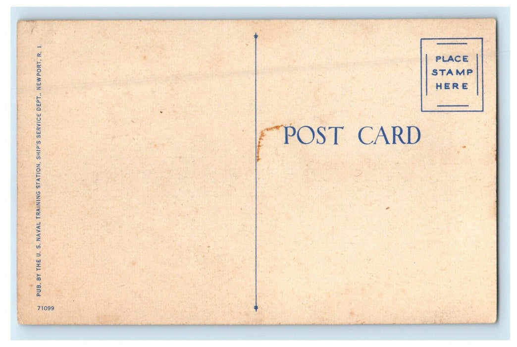 View Of U.S Naval Training Station War College Drill Field Newport RI Postcard