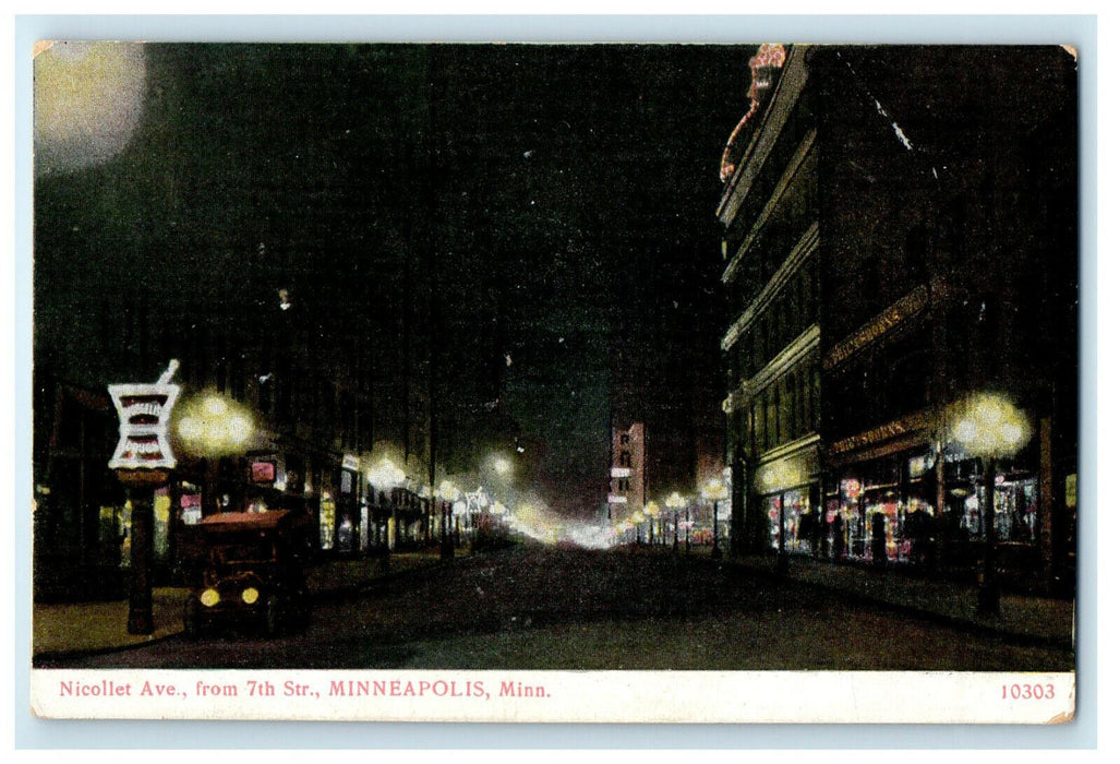 c1910s Nicollet Ave. from 7th Str. Minneapolis Minnesota MN Antique Postcard