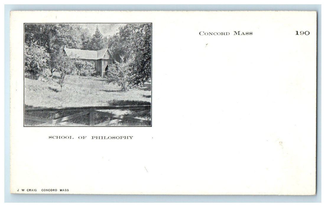 c1900s School of Philosophy Concord Massachusetts MA Unposted PMC Postcard