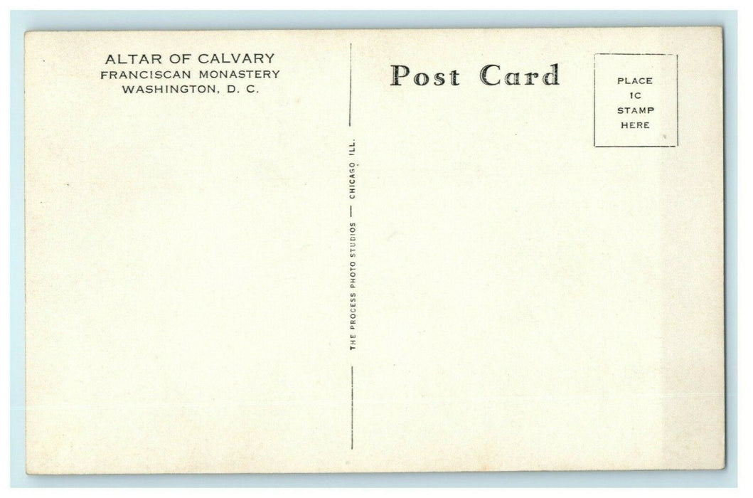 Altar of Calvary Franciscan Monastery Washington DC Vintage RPPC Photo Postcard