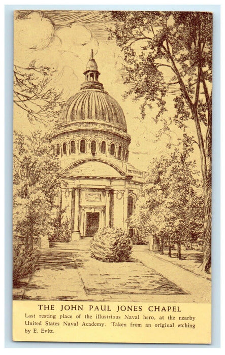 c1940's Chapel US Naval Academy Lord Baltimore Hotel Annapolis MD Postcard