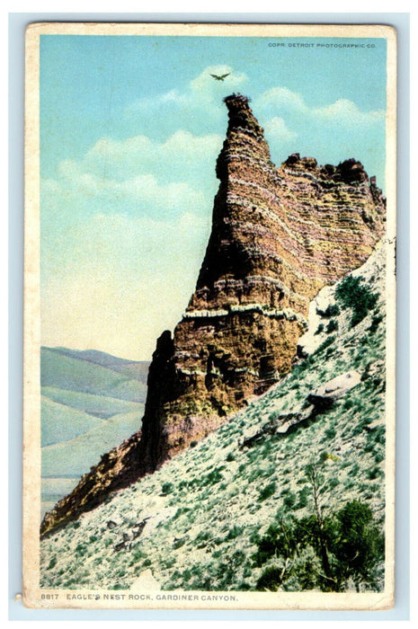 c1910s Eagles Nest Rock Gardiner Canyon Wyoming Antique Posted Postcard