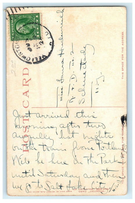 c1910s Eagles Nest Rock Gardiner Canyon Wyoming Antique Posted Postcard