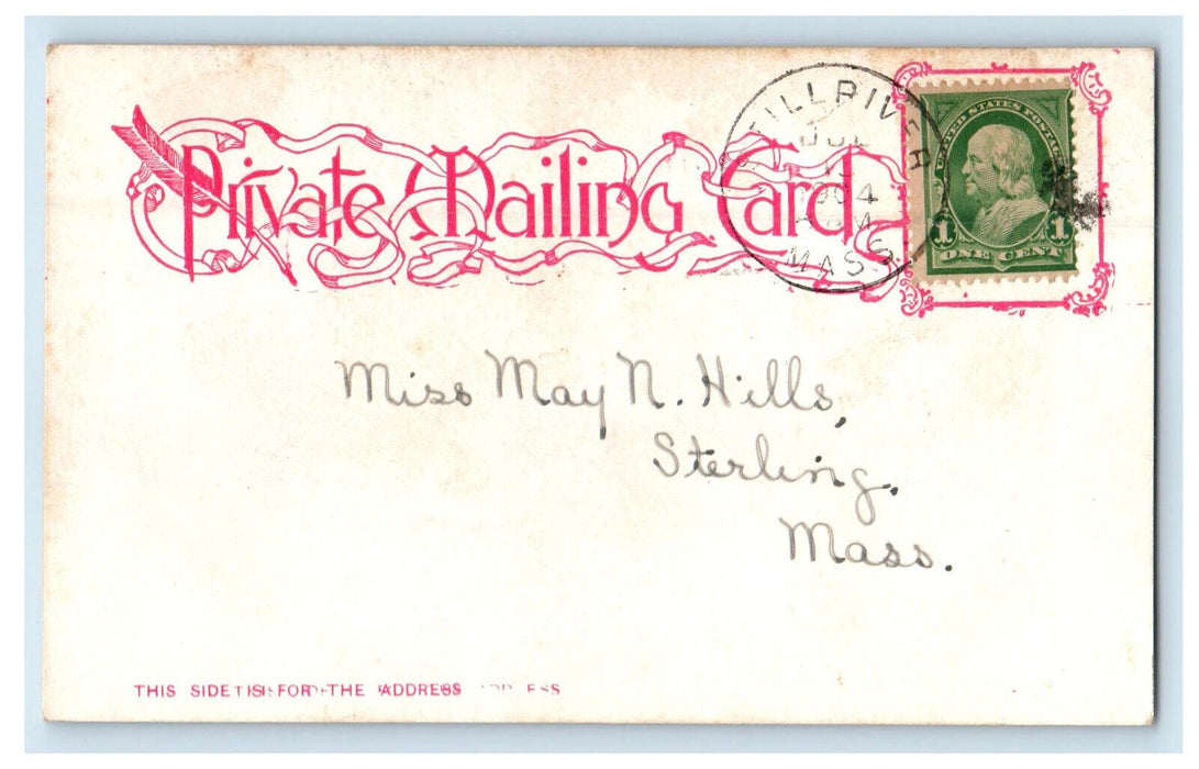 1904 Soldier Monument Fitchburg Massachusetts MA PMC Posted Postcard