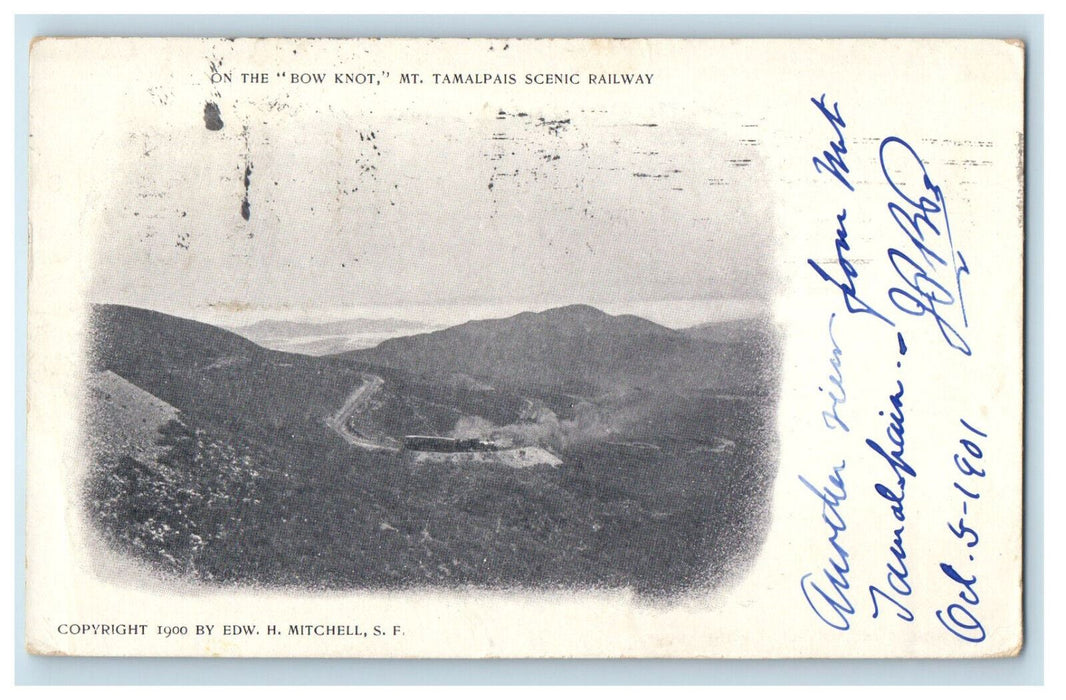 1901 On The "Bow Knot" Mt. Tamalpais Scenic Railway, California CA PMC Postcard