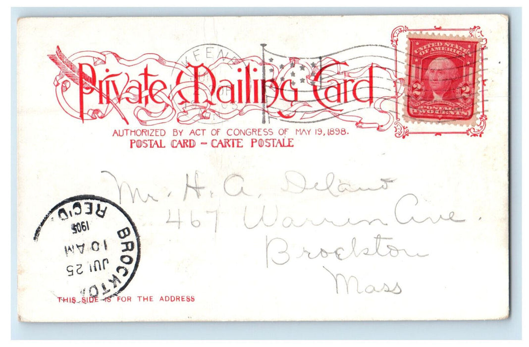 1905 Wachusett Mountain Princeton Massachusetts MA Brockton MA PMC Postcard