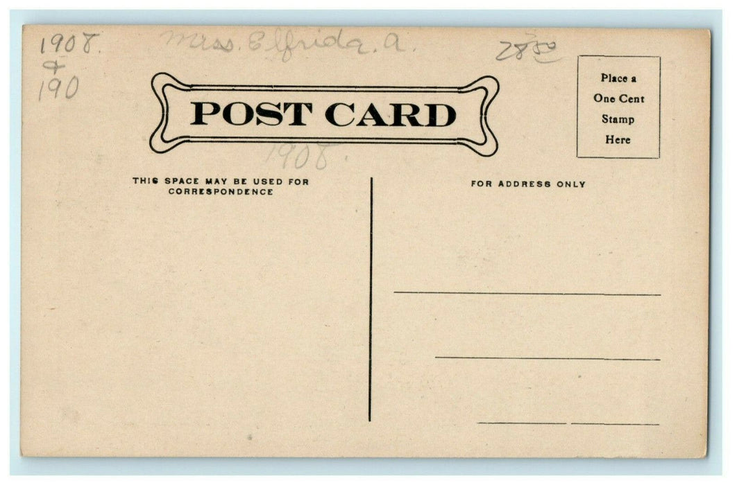 1908 Burnett School Long Beach Sketch California CA Antique Postcard