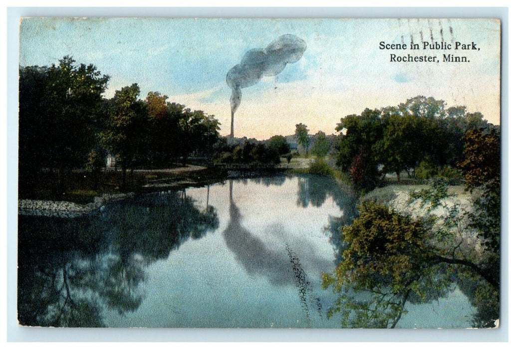 1914 Scene in Public Park, Rochester, Minnesota MN Antique Postcard