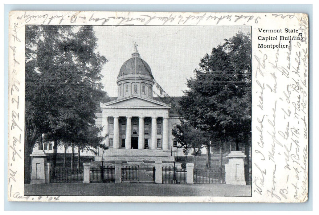1904 Vermont State Capitol Building Montpelier Vermont VT PMC Posted Postcard