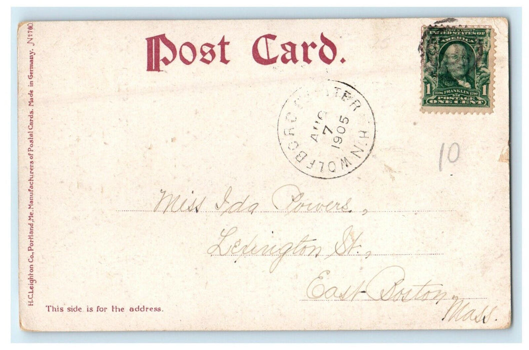 1905 Greetings From Lake Winnipesaukee Steamer Mt. Washington NH Postcard