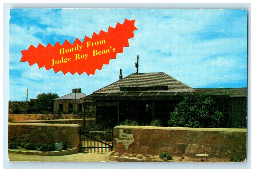 Howdy From Judge Roy Bean's Saloon & Court Langtry Texas TX Vintage Postcard