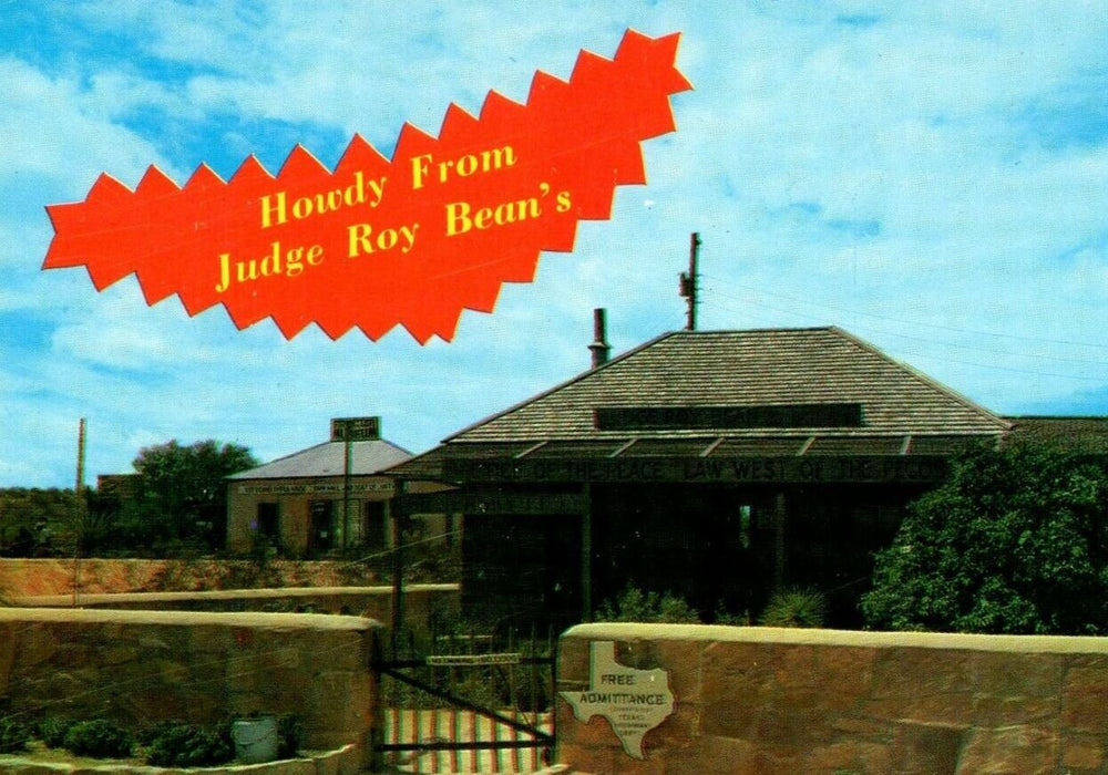 Howdy From Judge Roy Bean's Saloon & Court Langtry Texas TX Vintage Postcard