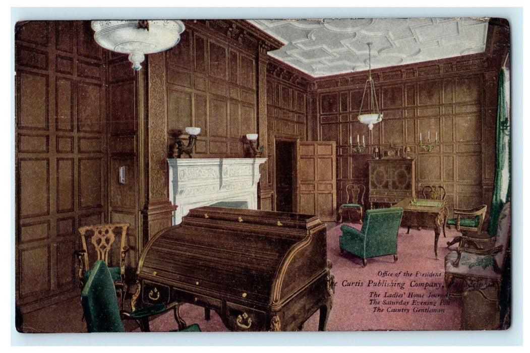 c1910 Curtis Publishing Co. Philadelphia President's Office Advertising Postcard