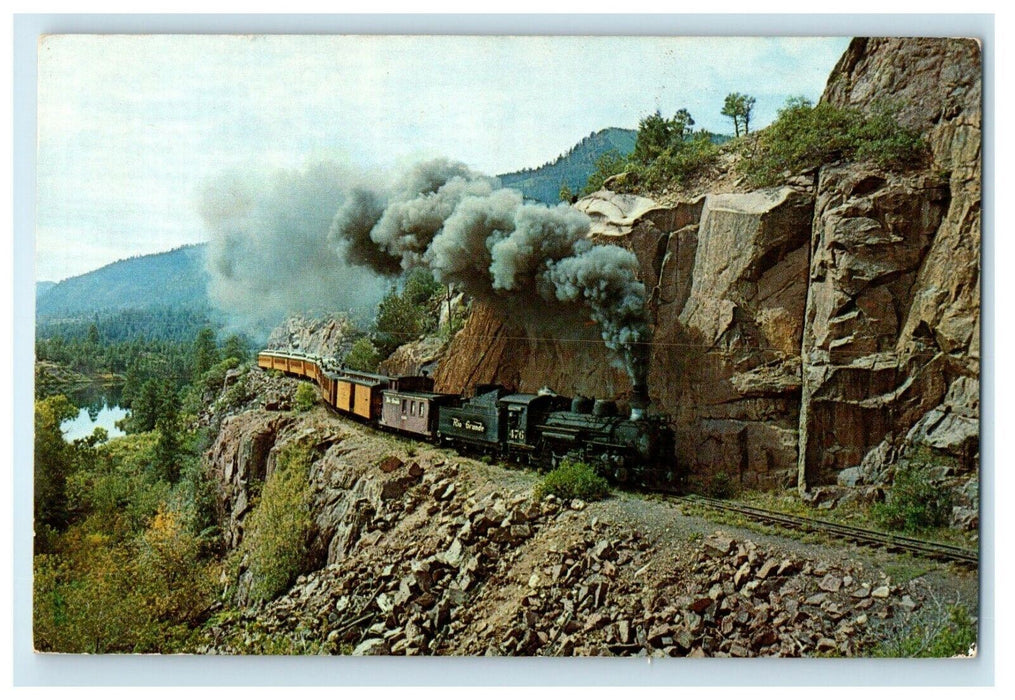 1962 Silverton CO, Durango  Narrow Gauge Shalona Lake Railroad Train Postcard