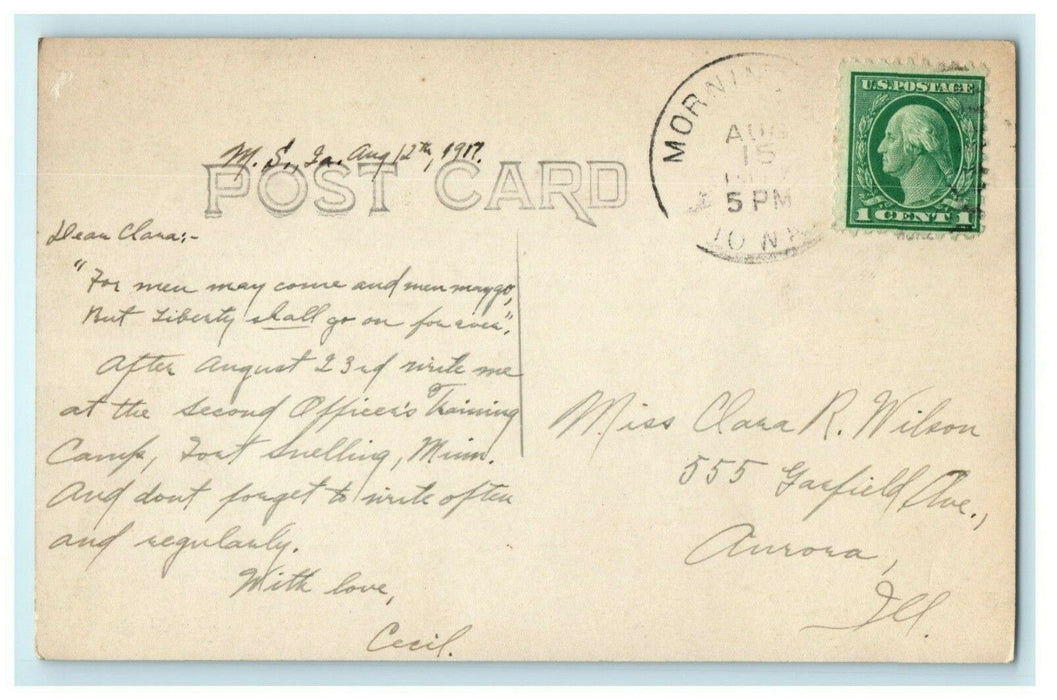 1917 Morning Sun Iowa IA Waterfall Fort Snelling Florida FL RPPC Photo Postcard