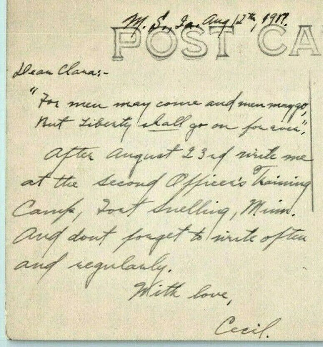 1917 Morning Sun Iowa IA Waterfall Fort Snelling Florida FL RPPC Photo Postcard