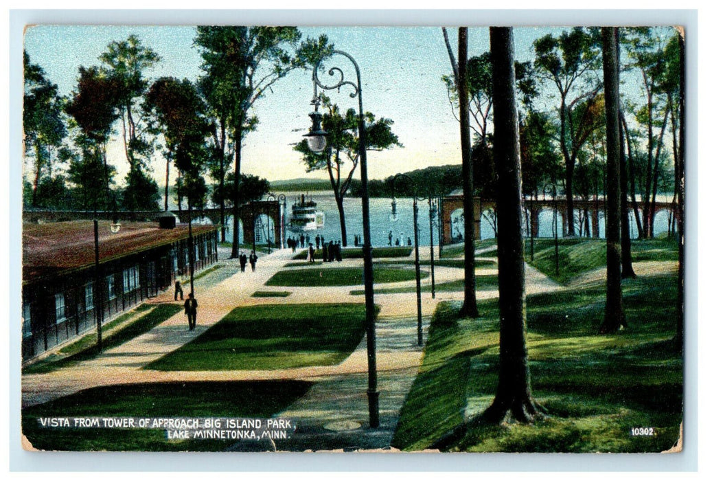 1910 Vista from Tower of Approach, Lake Minnetonka Minnesota MN Postcard