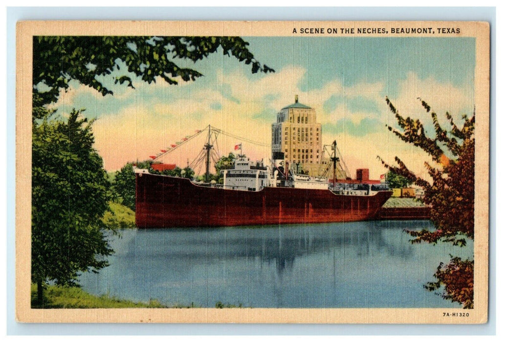 c1940's A Scene On The Neches Beaumont Texas TX Unposted Vintage Postcard