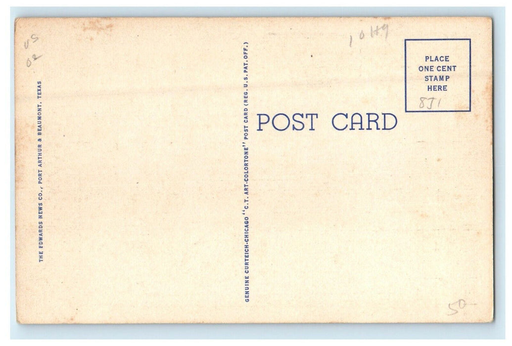 c1940's A Scene On The Neches Beaumont Texas TX Unposted Vintage Postcard