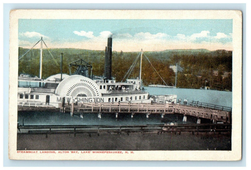 c1910's Steamboat Landing Alton Bay Lake Winnipesaukee New Hampshire NH Postcard