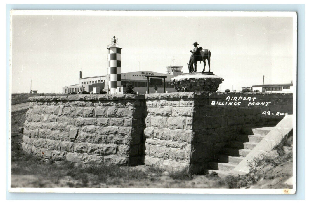 c1940's Airport Billings Montana MT RPPC Photo Antique Postcard