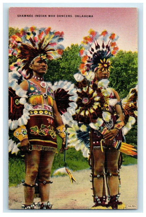 Shawnee Indiana War Dancers Oklahoma OK Unposted Vintage Postcard