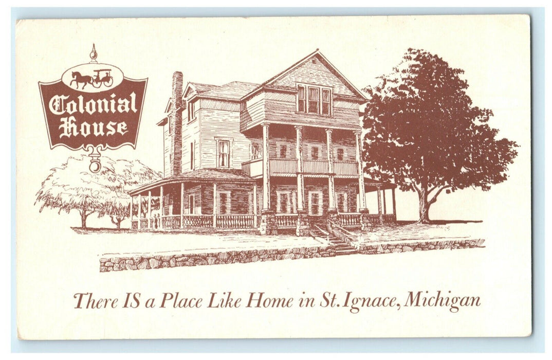 Colonial House St. Ignace Michigan MI Advertising Unposted Vintage Postcard