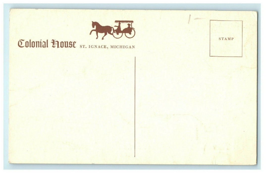 Colonial House St. Ignace Michigan MI Advertising Unposted Vintage Postcard