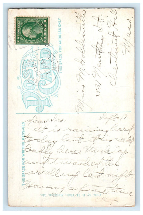 1921 Cross Monument, Old Point Norridgewock Maine ME Posted Antique Postcard