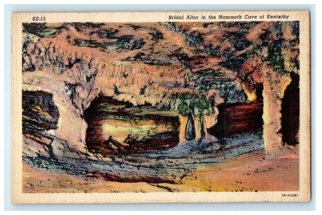 c1940's View Of Bridal Altar Mammoth Cave Of Kentucky KY Vintage Postcard