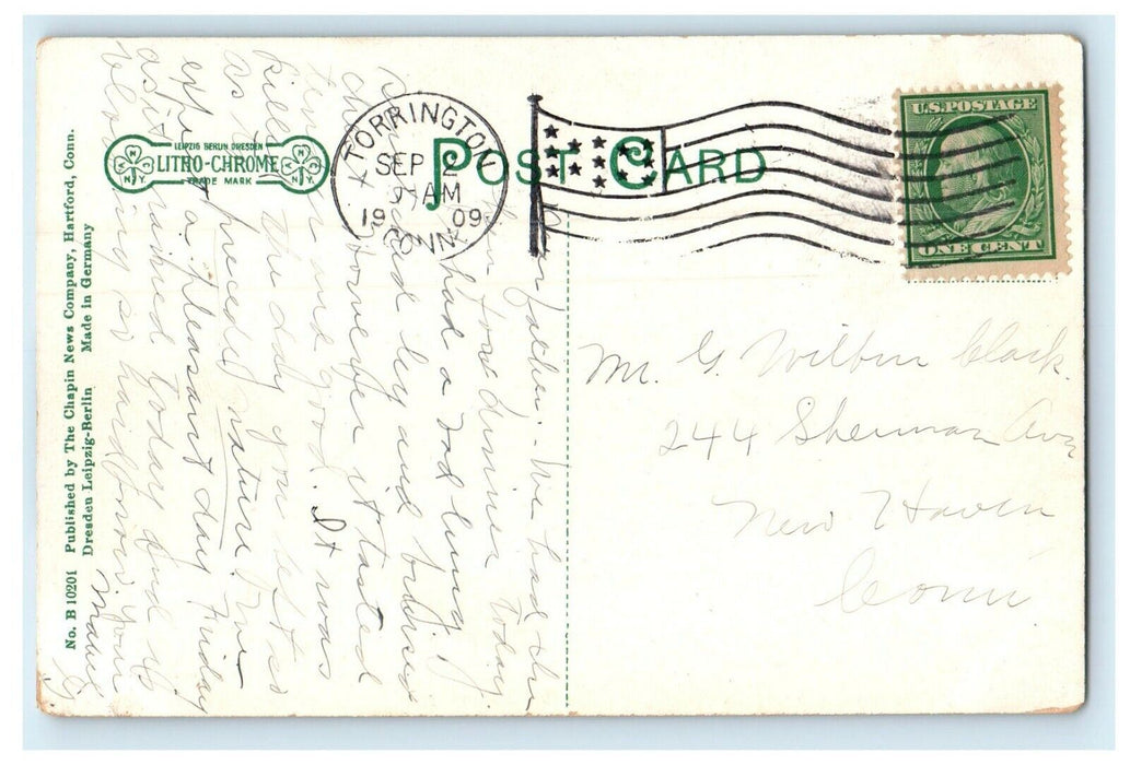 1909 The U.S Post Office Torrington Connecticut CT Posted Antique Postcard
