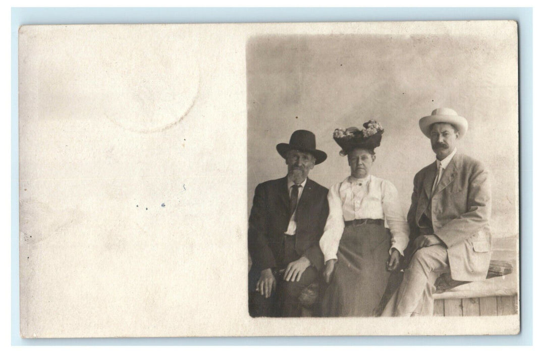 c1905 Victorian Old Man and Woman Kempton Illinois IL RPPC Photo Postcard