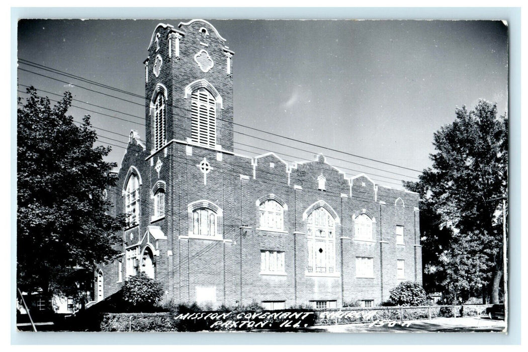 c1950's Mission Covenant Church Paxton Illinois IL RPPC Photo Postcard