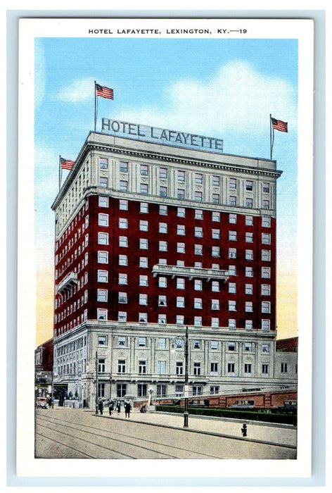 c1940's Hotel Lafayette Building Street View Lexington Kentucky KY Postcard