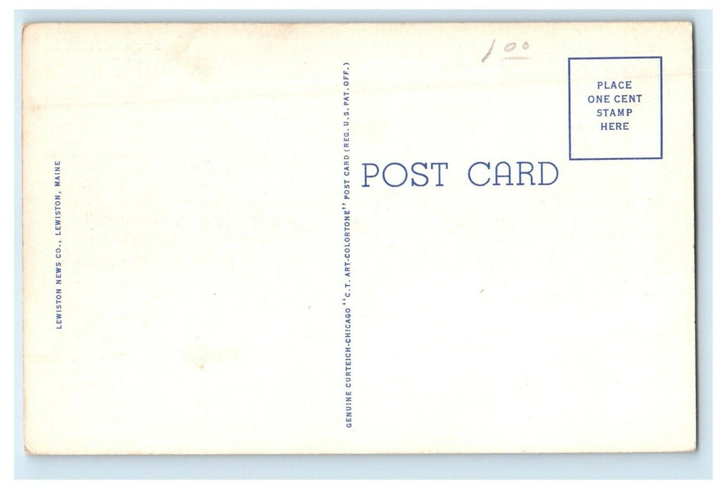 c1940's View Of The Chapel Bates College Lewiston Maine ME Vintage Postcard