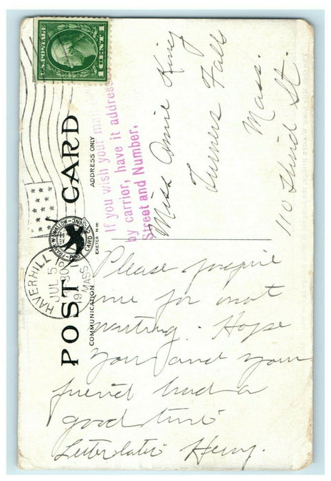 1910 Longest Wooden Bridge Hampton Beach New Hampshire NH Antique Postcard