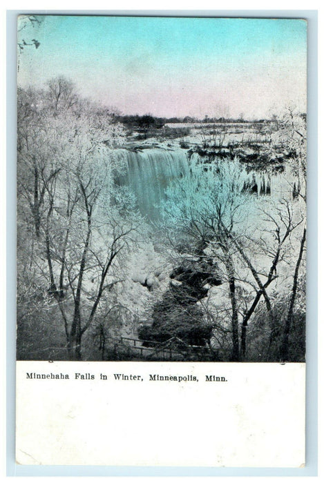 c1910s Minnehaha Falls in Winter, Minneapolis Minnesota MN Unposted Postcard