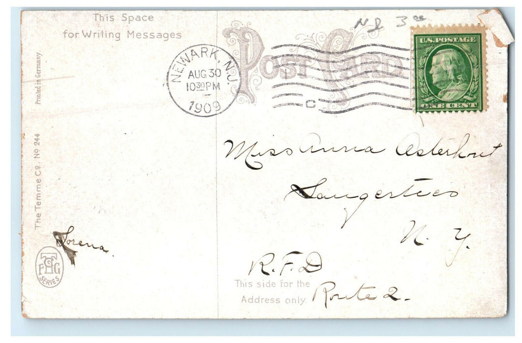 1909 Old Arch Bridge Dividing Newark and Belleville New Jersey NJ Postcard