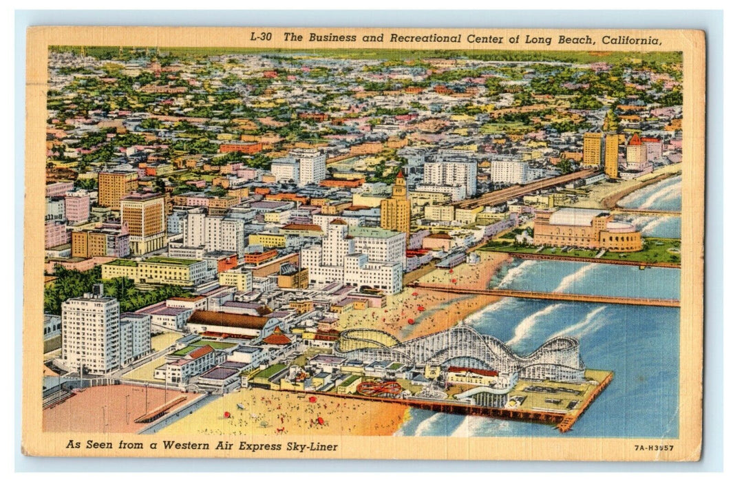 c1940's Business Recreational Center Long Beach California CA Postcard