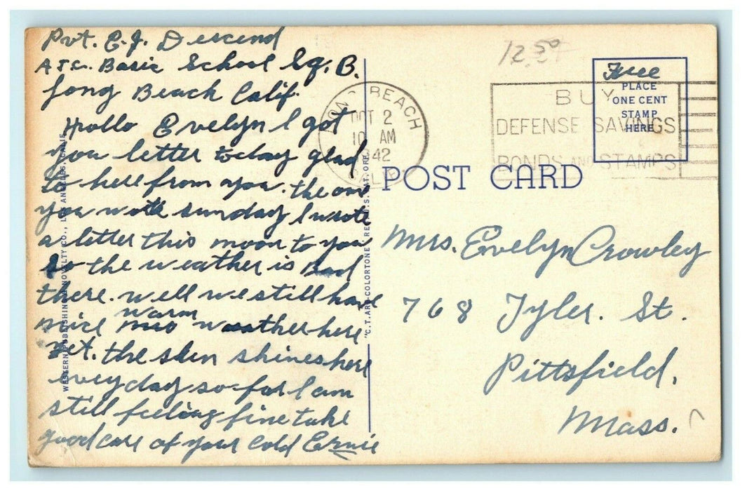c1940's Business Recreational Center Long Beach California CA Postcard