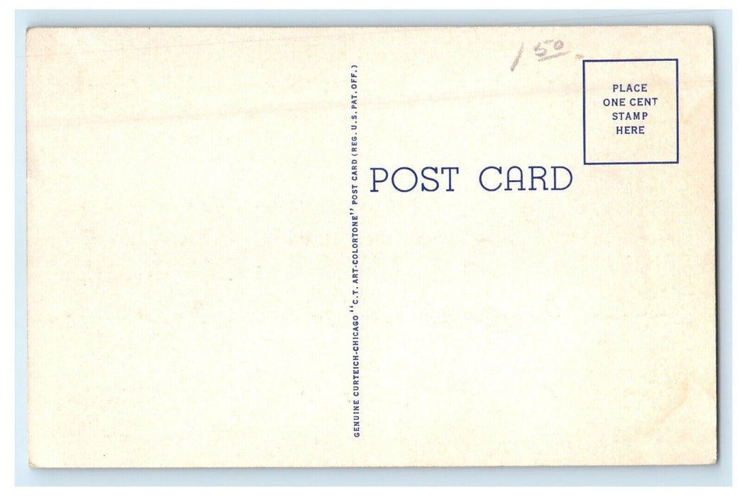 c1940's Interior Main Mess Hall Chanute Field Rantoul Illinois IL Postcard