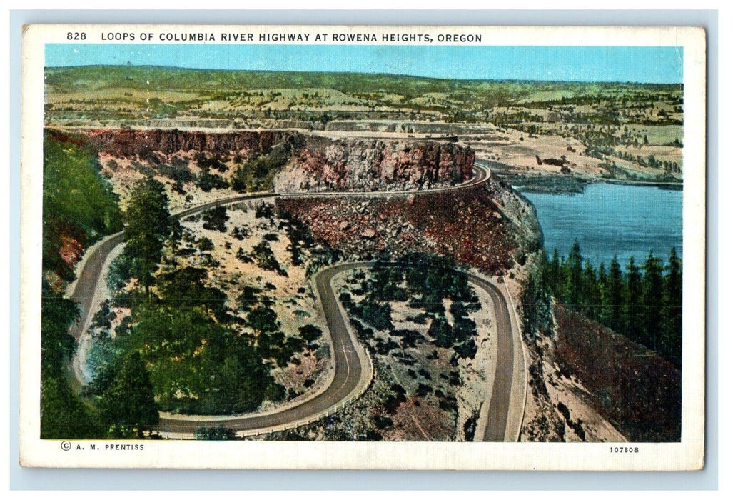 1940 Loops Of Columbia River Highway At Rowena Heights Oregon OR Posted Postcard