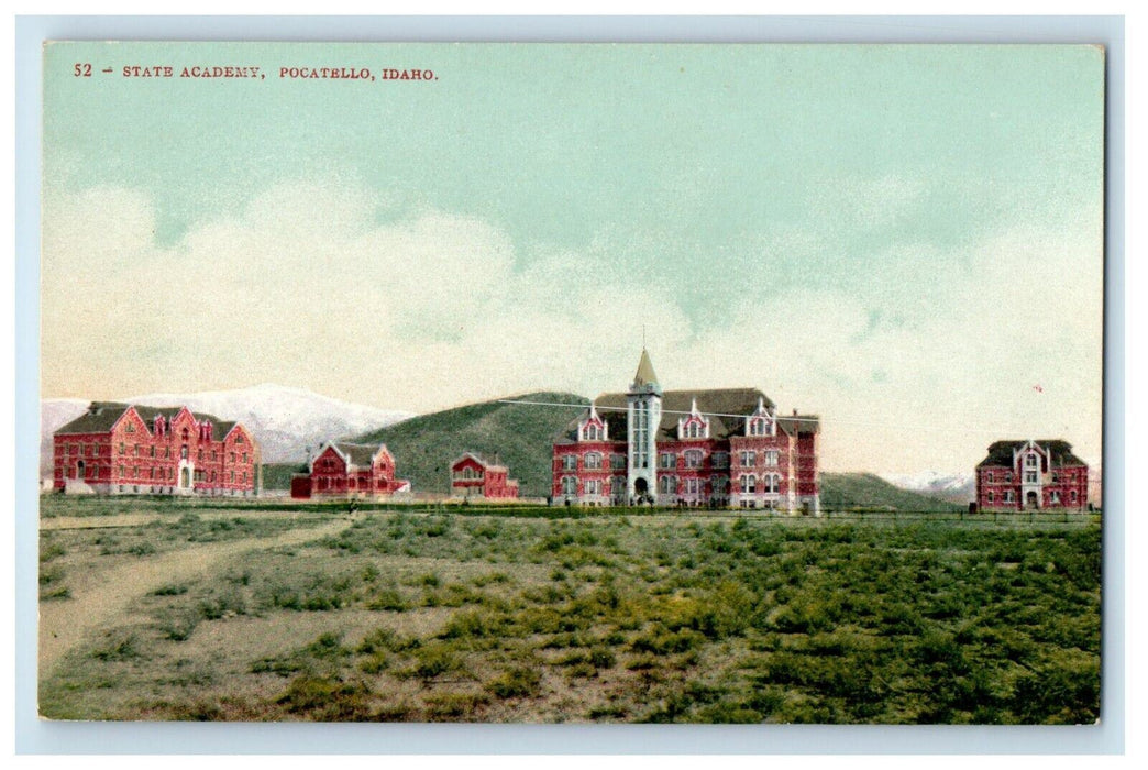 c1910's View Of State Academy Pocatelo Idaho ID Unposted Antique Postcard