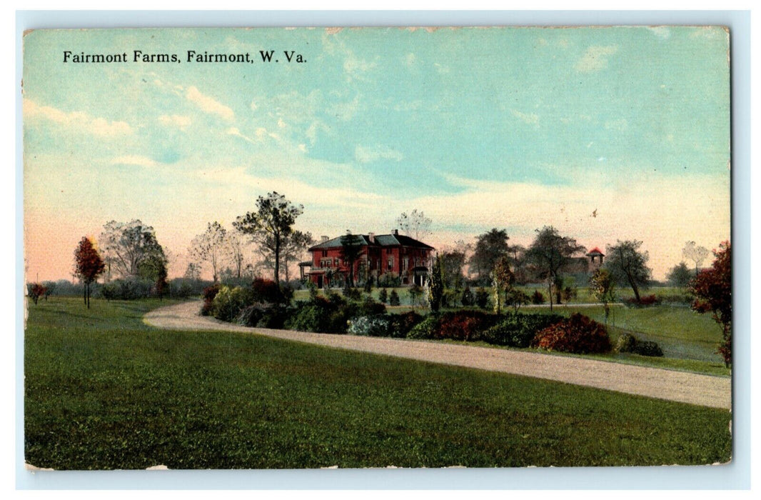 1912 Fairmount Farms West Virginia Posted Antique Postcard