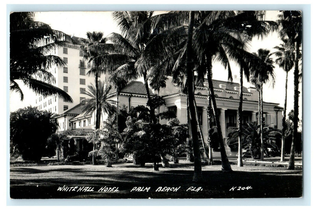 c1940's Whitehall Hotel Palm Beach Florida FL RPPC Photo Postcard