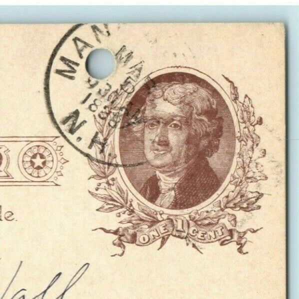 1888 Kondall Ladd Manchester New Hampshire Receipt Gossville Antique Postcard