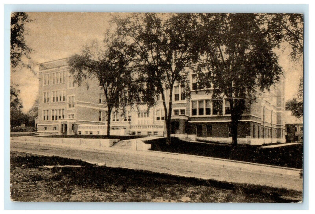 Torrington Connecticut CT, High School Building Street View Unposted Postcard