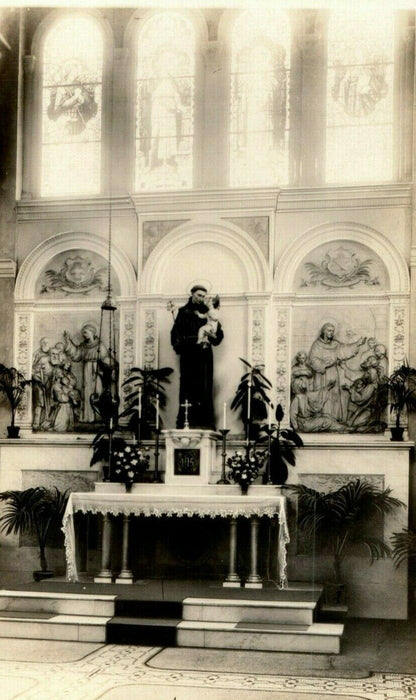 Altar of St. Anthony Franciscan Monastery Washington DC RPPC Photo Postcard