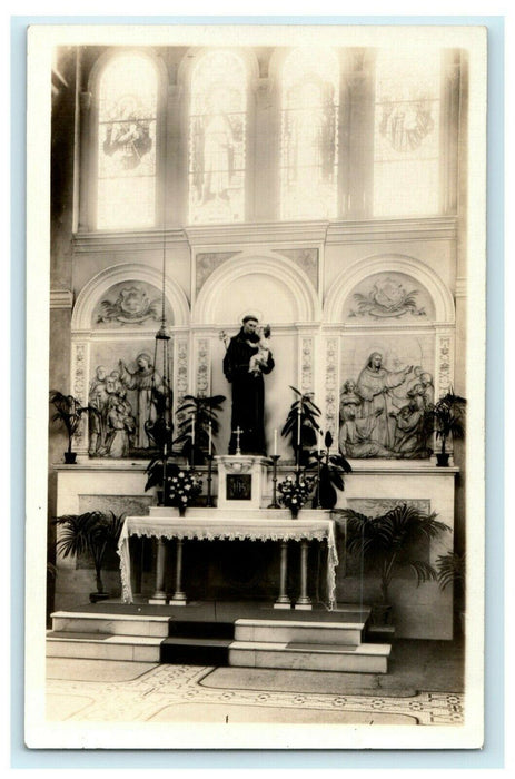 Altar of St. Anthony Franciscan Monastery Washington DC RPPC Photo Postcard